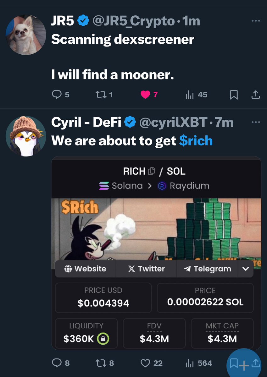 christi99057895's tweet photo. @CarsonYur $RICH

We about to finish some holders rotation, many many chads are waiting to pull the trigger. 

Merch and new content are gettin ready 

Don’t fade this passionate movement 

Get $RICH and create generational wealth 

There’ll be signs https://t.co/2QDcjBl08Q