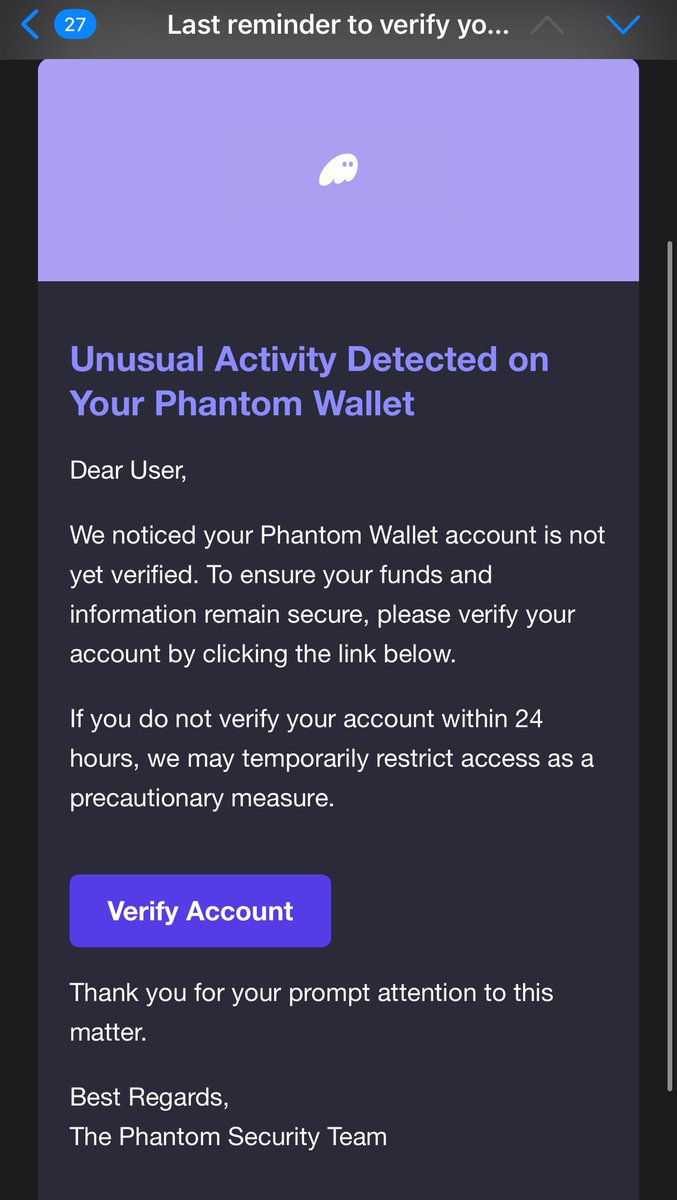 notT0KY0's tweet image. #Newscam ‼️ ?? Just seeing this for the first time @phantom - I don’t need to read it to know Phantom doesn’t have my email to even know to send this. Just sharing 💯