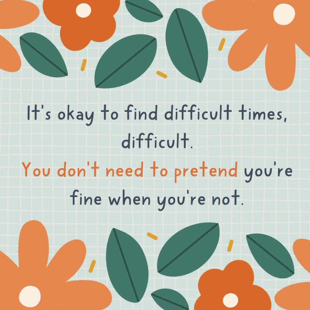 It’s okay to find difficult times difficult. You don’t need to pretend things are fine

Image: instagram.com/blurtitoutorg