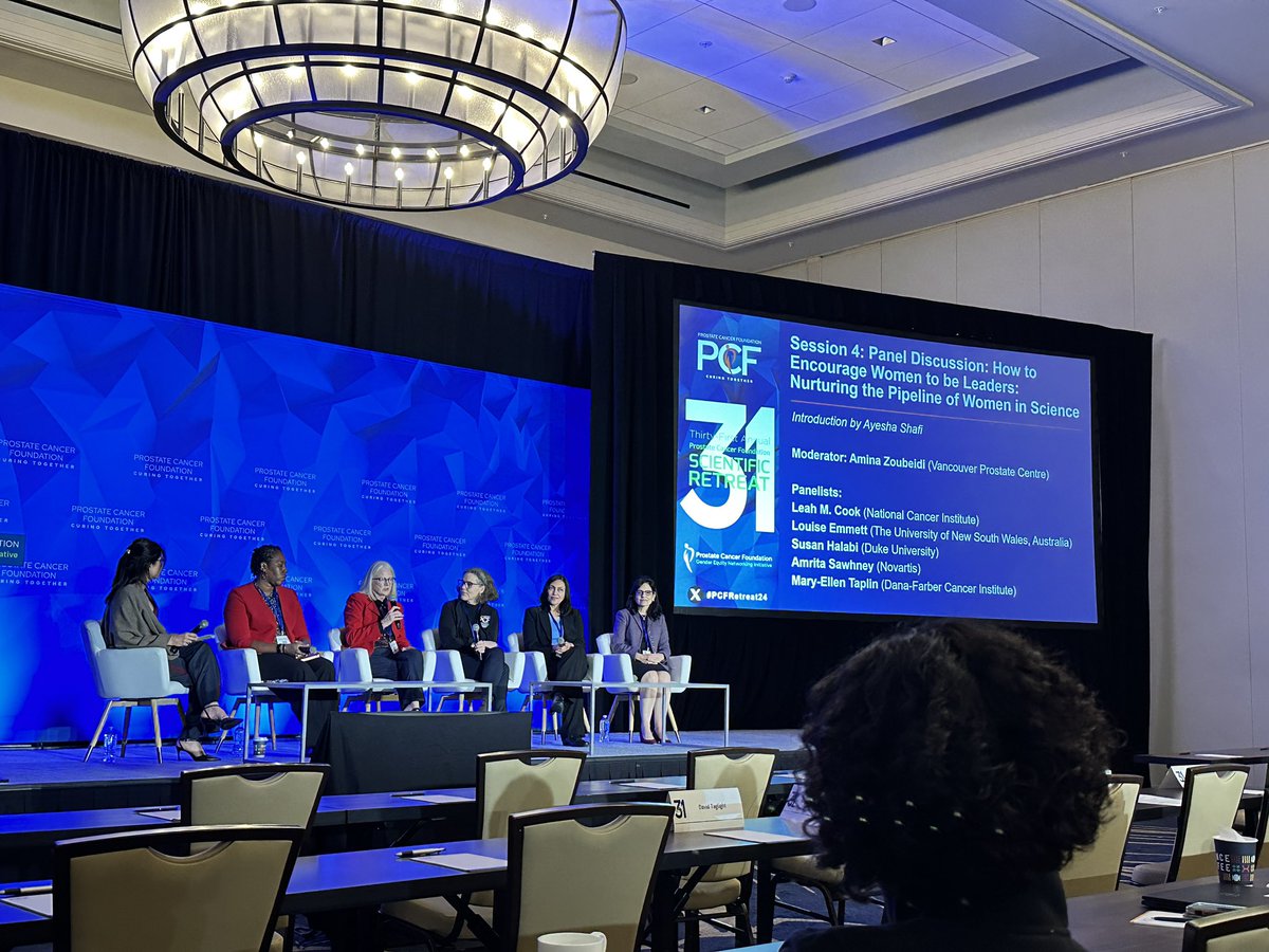 Ayesha Shafi, PhD (@ayeshashafi_phd) on Twitter photo Happening now - #PCFRetreat24 panel discussion on encouraging women in leadership roles with @AminaZoubeidi @LeahCookPhD, Louise Emmett, Susan Halabi, Amrita Sawhney, and Mary-Ellen Taplin. <a href="/PCFnews/">Prostate Cancer Foundation</a> <a href="/PCF_Science/">PCF Science</a> Happening now - #PCFRetreat24 panel discussion on encouraging women in leadership roles with @AminaZoubeidi @LeahCookPhD, Louise Emmett, Susan Halabi, Amrita Sawhney, and Mary-Ellen Taplin. <a href="/PCFnews/">Prostate Cancer Foundation</a> <a href="/PCF_Science/">PCF Science</a>
