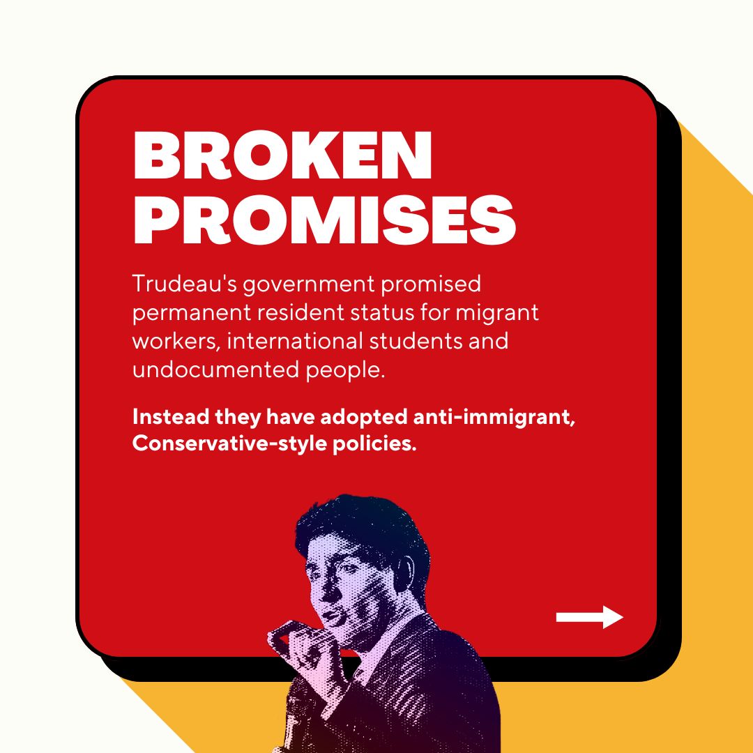BREAKING: Trudeau govt is slashing immigration, scapegoating migrants. 1.2 million people will be forced to leave or become undocumented. Exploitation will rise. Racist violence will increase.

Speak up! Fight back! Send a message to join the movement!
migrantrights.ca/rightsnotcuts