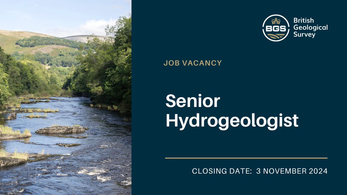 BGS has the largest group of groundwater research scientists in the UK, and we want you to join our team as senior hydrogeologist, applying specialist scientific and technical skills to deliver and develop research projects for BGS.

Learn more: careersportal.co.uk/UKRI-careers/j…