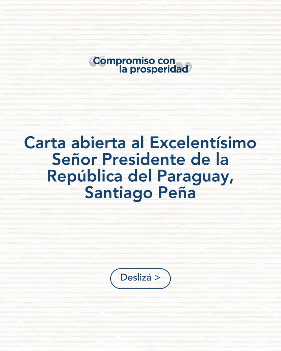 #AHORA Carta abierta del <a href="/ejecutivospy/">Club de Ejecutivos del Paraguay</a> al Presidente <a href="/SantiPenap/">Santiago Peña</a> sobre las modificaciones al proyecto de ley que Establece el control, transparencia y la rendición de cuentas de las organizaciones sin fines de lucro.