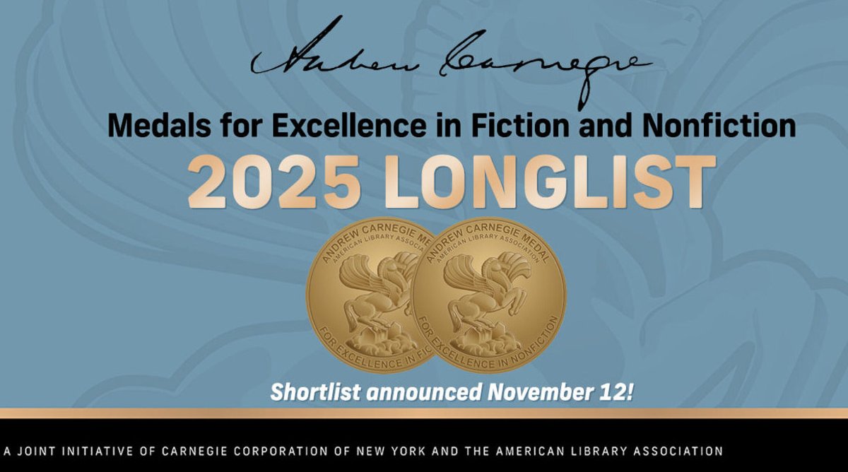 KirkusReviews's tweet photo. The longlists for the Andrew Carnegie Medals have been revealed. Among the nominees are 2024 Kirkus Prize winners Percival Everett for JAMES and @HigginbothamA for CHALLENGER. The shortlists for the awards will be revealed Nov. 12. @ALALibrary https://t.co/GX9YcyK89l https://t.co/ErZe2BUojk