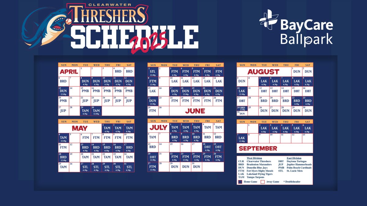 Threshers's tweet photo. 2025 is locked down 🔐

For details, visit https://t.co/3mn0gHbRhS

Edit: An earlier version of this post listed the incorrect opponent for June 8 https://t.co/BPdqpUXwaX