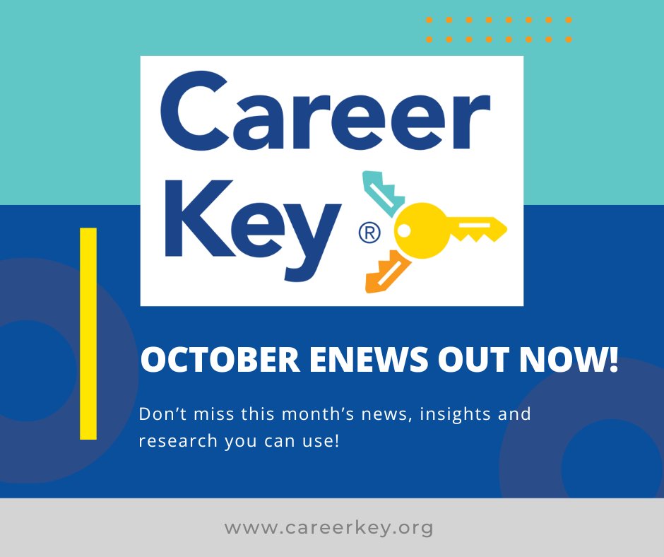 TheCareerKey's tweet photo. Spooktacular #CareerKey news, insights and humor ready for October! 🎃 Don't miss research for #highered #k12 #careerdevelopment and #businesseducation.  Read it here: https://t.co/M4MC36SDKN https://t.co/4buTLtqbDc