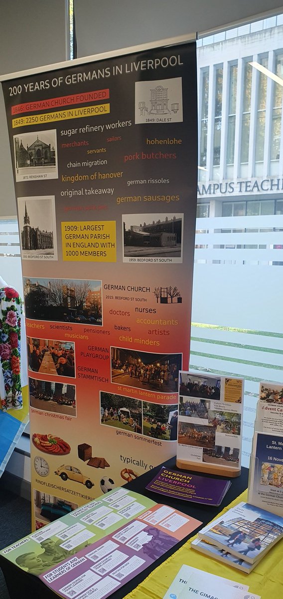 foxglove1977's tweet photo. Enjoyed helping out at Liverpool Uni's "Europeans and European Culture in the Liverpool City Region" and showcasing some books I've worked on. A lady from Odesa asked me to take her photo with "Odesa at Dawn" by @sally_mcgrane so she could send it to her mother. 😊 https://t.co/xrkCvzN5Wm