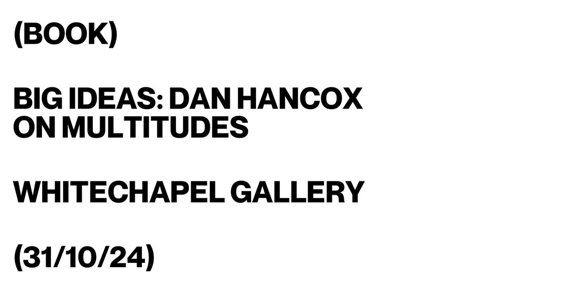 Next week, <a href="/danhancox/">Dan Hancox</a> will be in conversation with artist Adam Moore to discuss his new book MULTITUDES in this event at <a href="/_TheWhitechapel/">Whitechapel Gallery</a>.

Find out more: bit.ly/4eT687x
