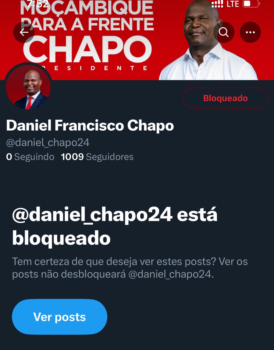 Ouvi que estão tentar bloquear Facebook do Presidente Venâncio Mondlane.

Vamos Denunciar e Bloquear essa conta <a href="/daniel_chapo24/">Presidente Daniel Chapo</a> em todas redes sociais