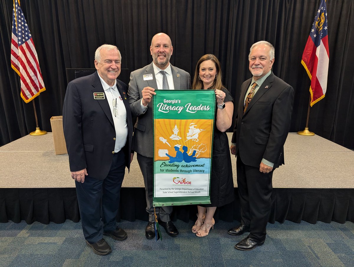 Was awesome to be recognized as a literacy leader school by State School Superintendent Richard Woods today.  Schools were recognized for growth or achievement.  McClure was recognized for both!  (And we were the only Middle School in West Cobb to be recognized!)