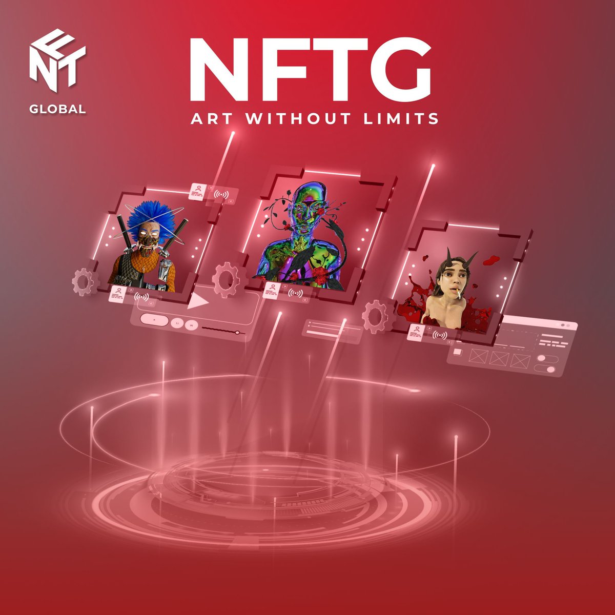 NFT_Globall's tweet photo. Experience the future of creativity with NFTGlobal! ✨

Where artists push the boundaries, and collectors find limitless possibilities. NFTG – Art Without Limits.

#NFTG #nfts #art #artists #ethereum #bitcoin https://t.co/vOzZfEe1mP
