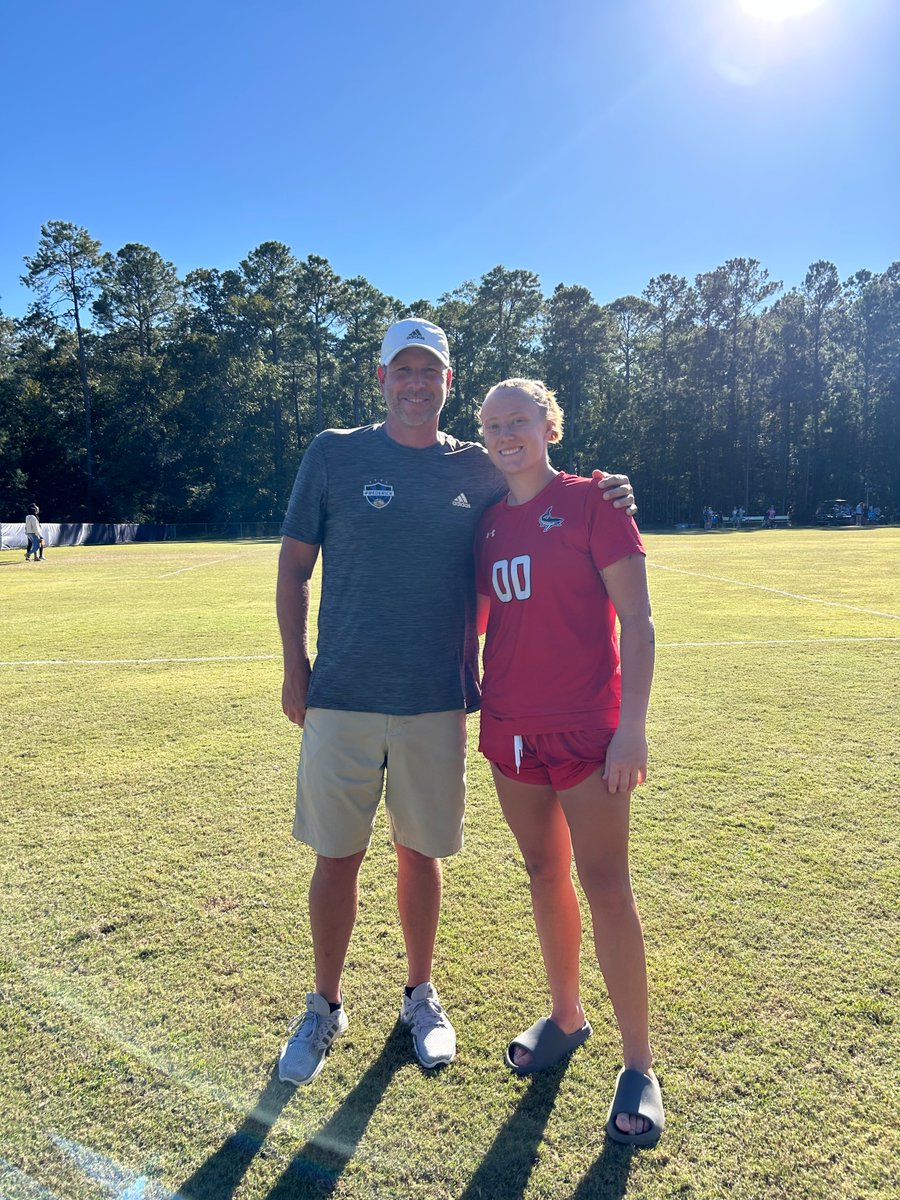 FCFrederick's tweet photo. FCF Alumni, Emily Worrell, after her 16th career shutout in net on Senior Day as her USCB Sand Sharks defeated Albany 4-0! Emily owns EVERY SINGLE goalkeeping record in school history!!! #FCF #FCFrederick #FCFalumni https://t.co/wBFOIrmF8e