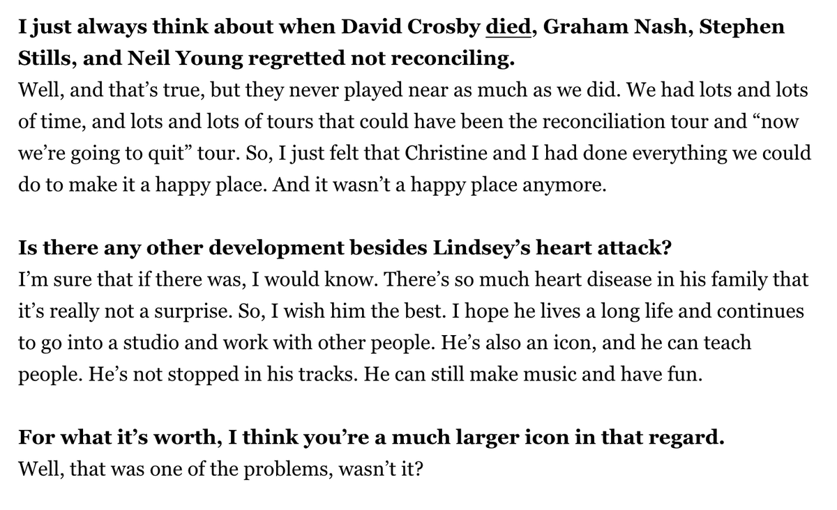 MikeBeauvais's tweet photo. This Rolling Stone interview with Stevie Nicks is well worth your time, but her response to the interviewer telling her that she's a bigger icon than Lindsey Buckingham is incredible.

https://t.co/ofuPqpEOnw https://t.co/Gu619NdXVj