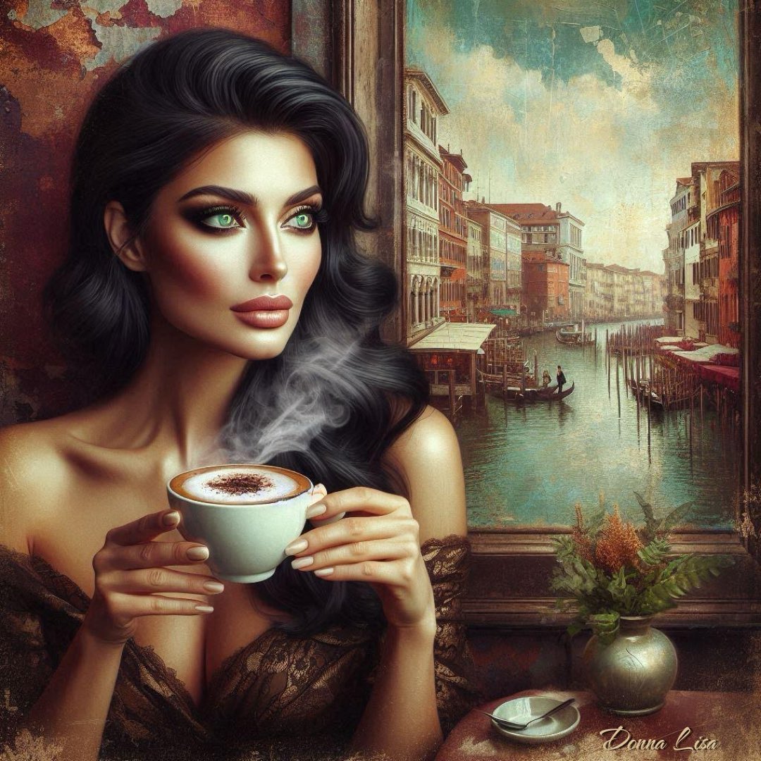 QT With Your Beautiful Art 
“Bella Italia” ☕️ 💋