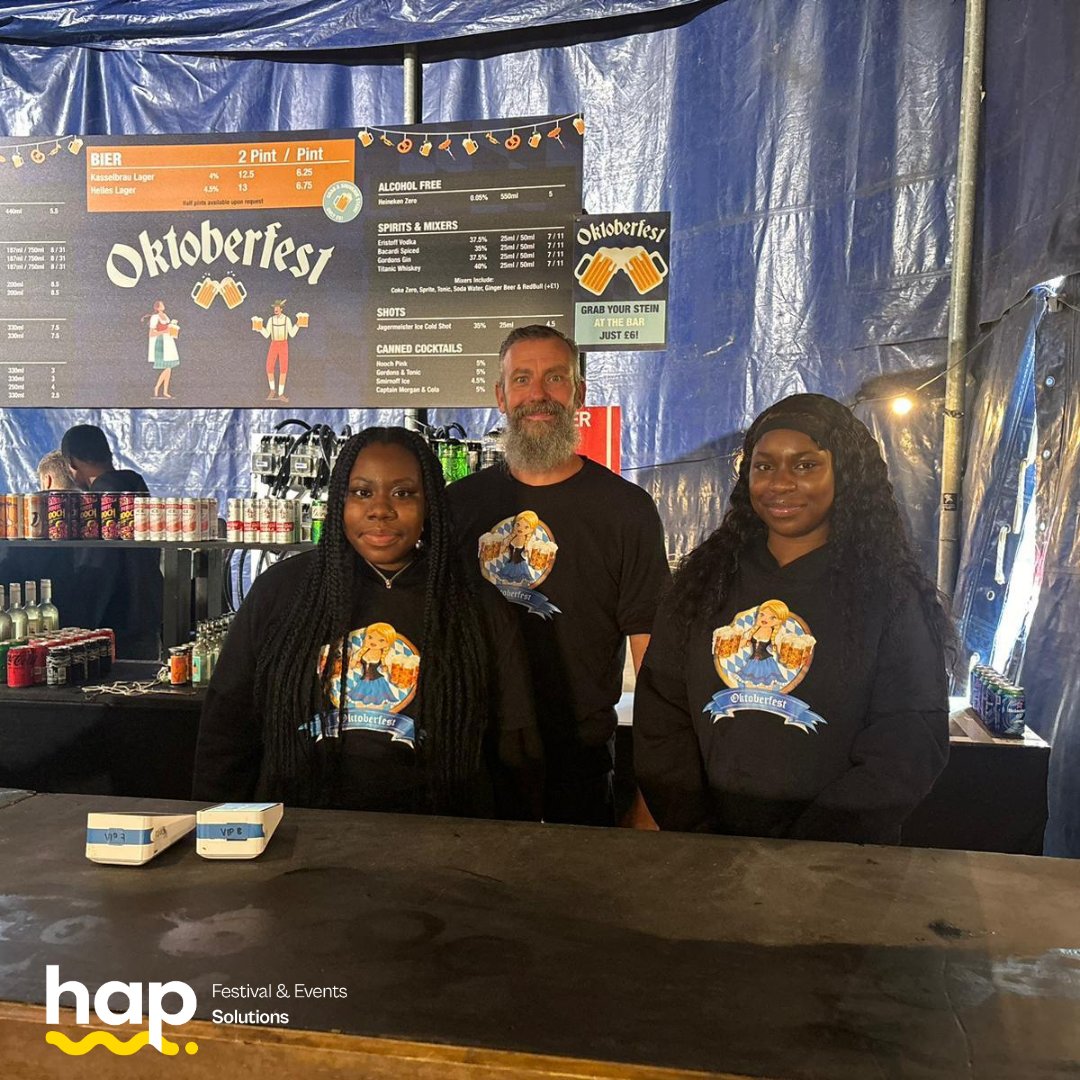 hapStaff's tweet image. #hapstaff have been enjoying their shifts at Oktoberfest events all across the UK! 🍻

#Oktoberfest #Barstaff #Team #October