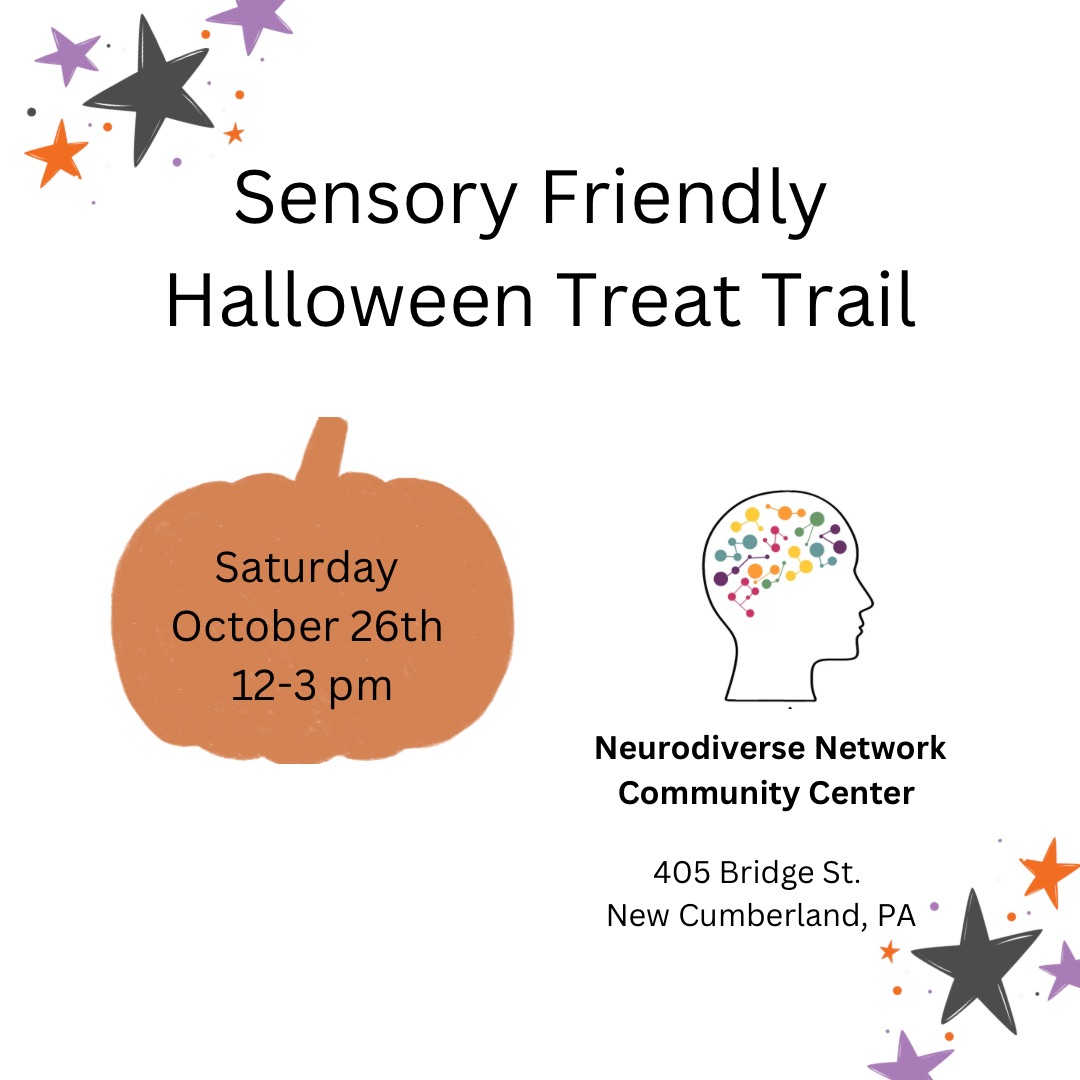 Looking for something to do this Saturday, October 26? Head over to Neurodiverse Network's sensory-friendly indoor treat trail in New Cumberland, PA to celebrate #Halloween! Learn more about the event here: cstu.io/b255f9 🎃👻🍬

#NeurodiverseNetwork #SensoryFriendly