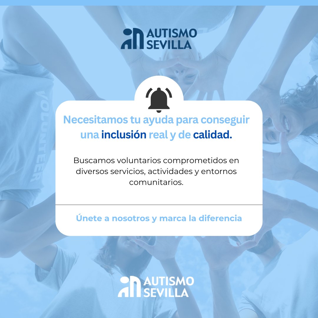 Autismo_Sevilla's tweet photo. ¿Aún tienes dudas sobre formar parte de nuestro equipo de #voluntariado? 

¡¡Te ayudamos a tomar la decisión!!

voluntariado@autismosevilla.org https://t.co/CLgJyKygiL