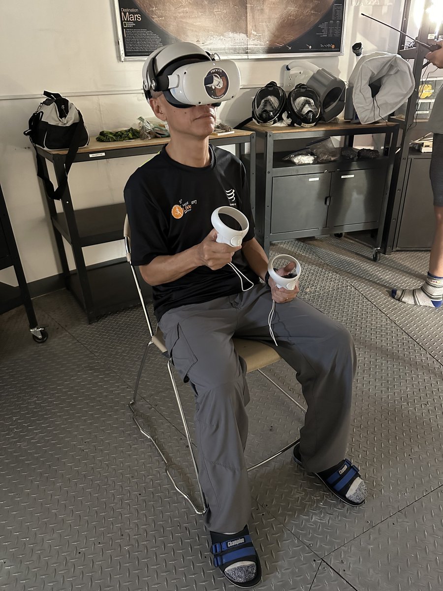 TheMarsSociety's tweet photo. Crew 301 #SpacewardBound getting a lot done - EVA missions, using MarsVR programming &amp; photographing solar flares on the Sun! Thanks for the funding, @NASA! #marsanalog #stem #education #utah #teachers #learningaboutmars #themarssociety #science #mars #crewtraining https://t.co/IRlxO5NSos