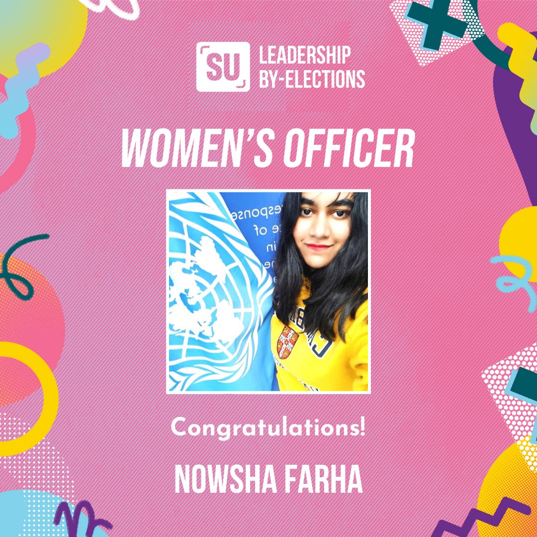 Congratulations Nowsha Farha, your newly elected Women's Officer 24/25🎉