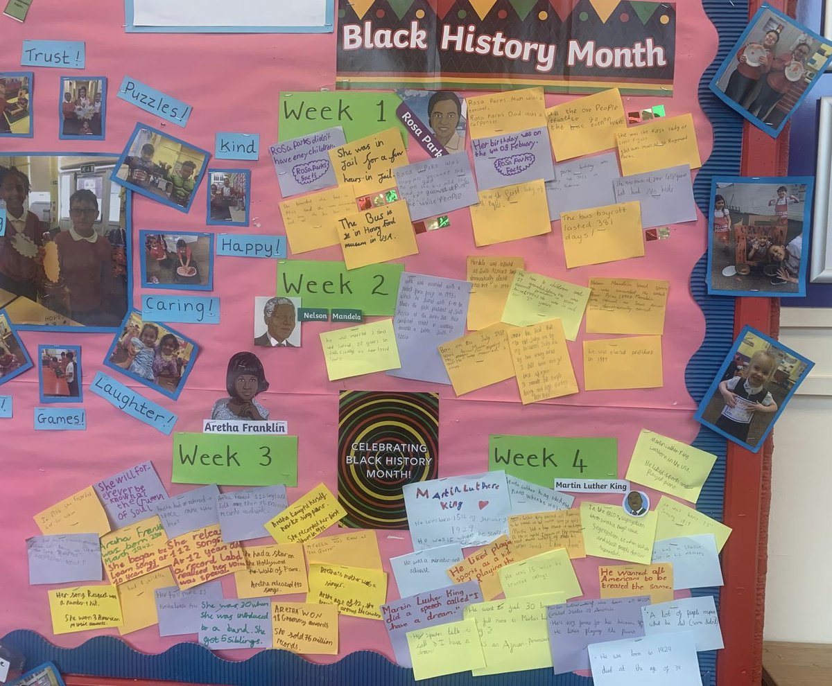 DurnallLisa's tweet photo. Celebrating Black History Month in Uplands After school club. I’m blown way with how many facts the child researched and found over the last 4 weeks. Asking lots of questions about each person too. 👏🏼👏🏼👏🏼 @UplandsManor  @4communitytrust https://t.co/KBnEf0xpzb