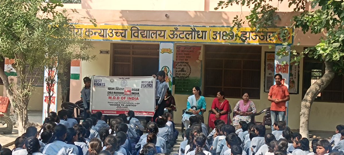 child_haryana's tweet photo. "Together we can build futures, not early marriages!"
Endless efforts of MDD OF INDIA (JHAJJAR) to stop Child Marriages.
#BalVivahSeAzadi #betibachaobetipadhao #kscfindia https://t.co/OL6ayLAXHY