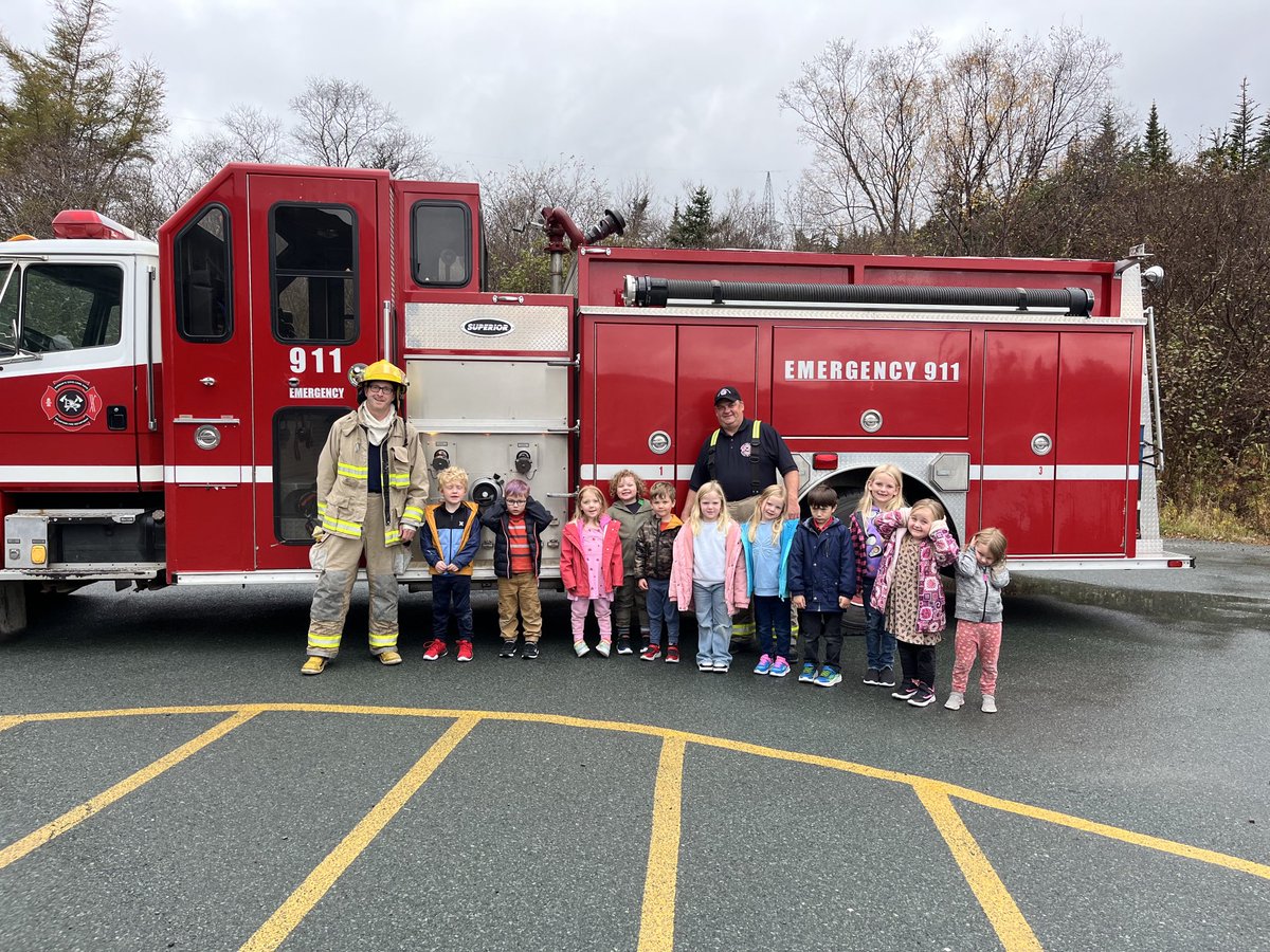 A nice visit from Norman’s Cove/ Long Cove afire department. ⁦<a href="/HFelementaryCA/">Holy Family Elementary - Chapel Arm</a>⁩