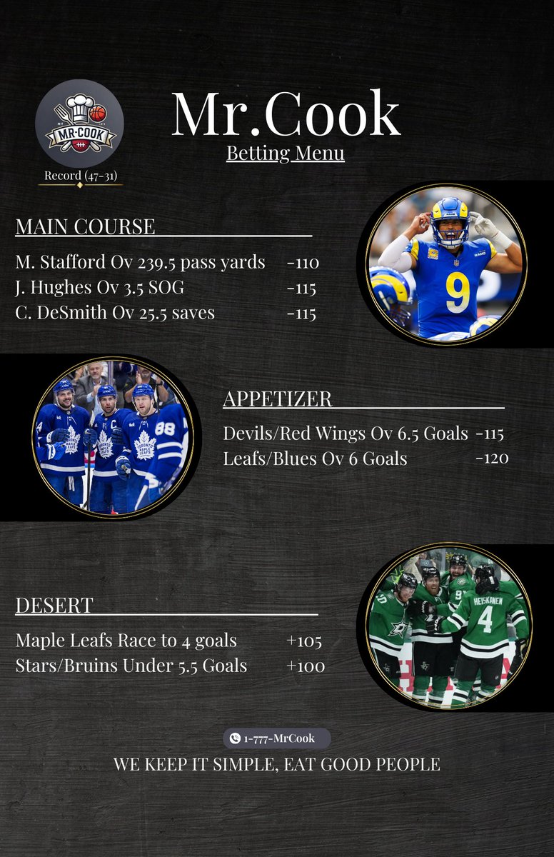 MrCookPicks's tweet photo. Tonight's menu is served, and we're going for the clean sweep! 🧹💸 Let’s cook up some winners! #SweepSeason #MrCook #BettingMenu https://t.co/HvL8Fk6ERW