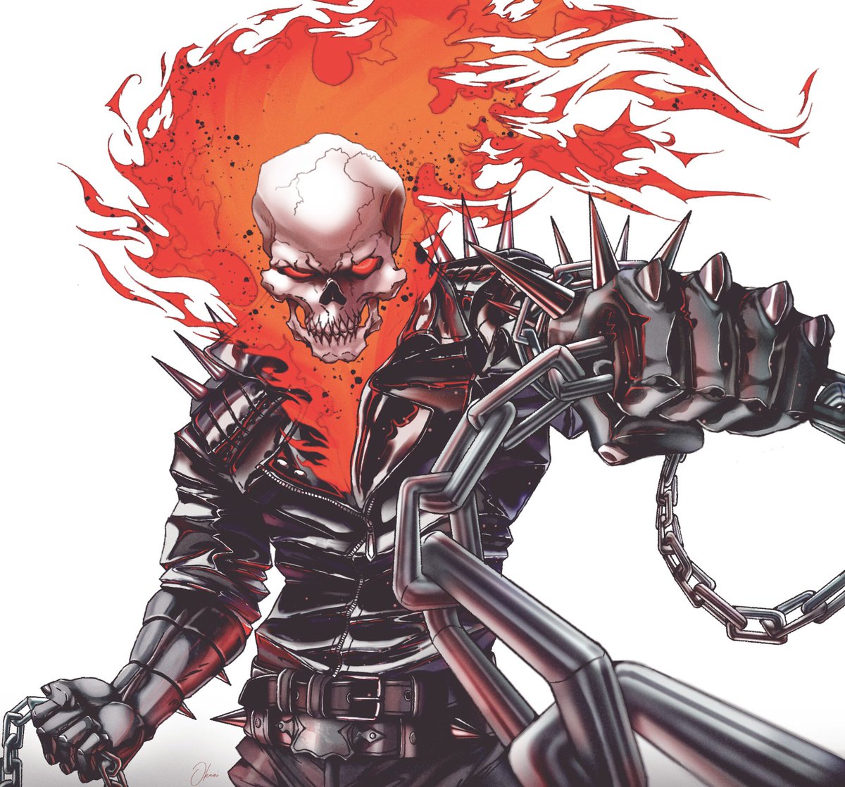 OkamiSishou's tweet photo. -Spirit Of Vengeance- 
.
#art #ArtistOnX #artwork #sketch #artshare #artmoots #Marvel #MarvelComics #comics #comicbook #artist #Halloween #GhostRider #fanart #anime #superhero https://t.co/rhVyKc99ph