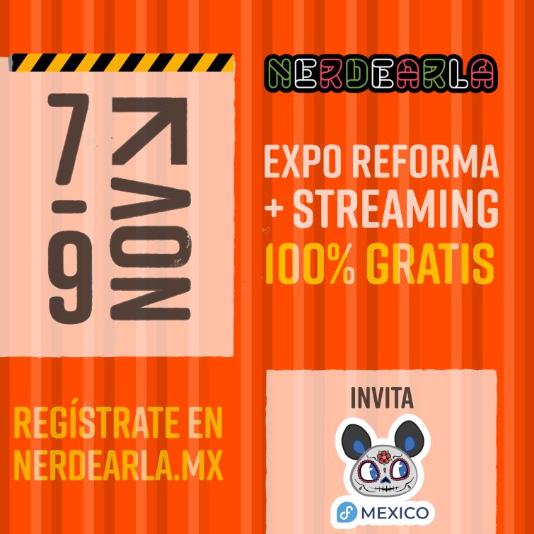 fedoramexico's tweet photo. ¡Fedori@nos! ¡Prepárense para @nerdearla en México! 🚀 

La conferencia de ciencia y tecnología más importante de la región estará en CDMX 🇲🇽 del 7 al 9 de noviembre.

¡No se la pueden perder!

Regístrense GRATIS ahora 👉 https://t.co/QJr9ElqqkZ

#Nerdearla #FedoraMexico https://t.co/LyicvXOUnp