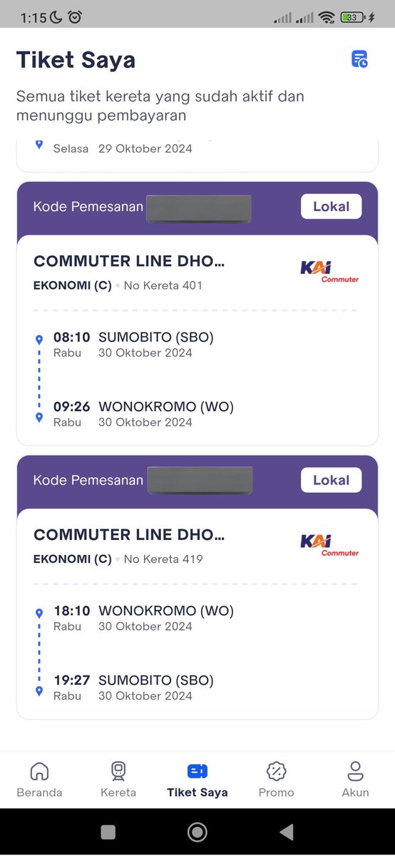 revelyecri's tweet photo. @KAI121 min ini gimana ya, saldo udah terpotong. Tapi tiket nya ga muncul???, pesan untuk hari jumat, tapi yang muncul cuma sampe rabu doang????? https://t.co/Bk9ED6n6lu