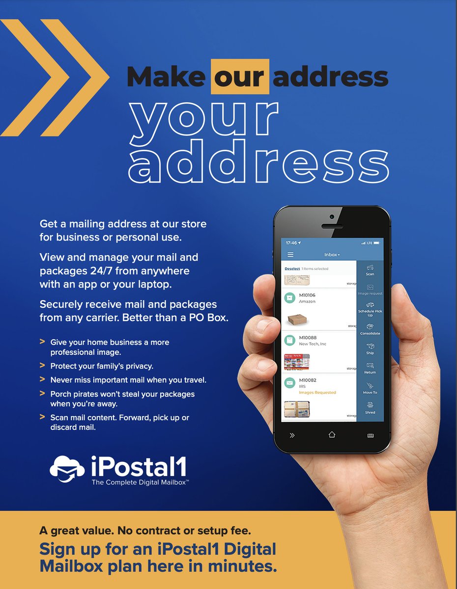 PersonameantLLC's tweet photo. Get a mailing address at our office for business
or personal use.

Visit https://t.co/ljs0lUSd9Z to get started https://t.co/ctMrDrGnM1