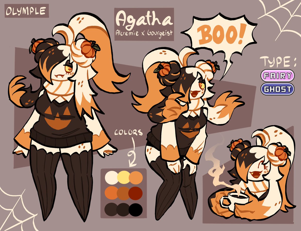 Alcremie + Gourgeist = Pumpkin Spice 🎃☕️✨

#Pokemon #halloween #oc