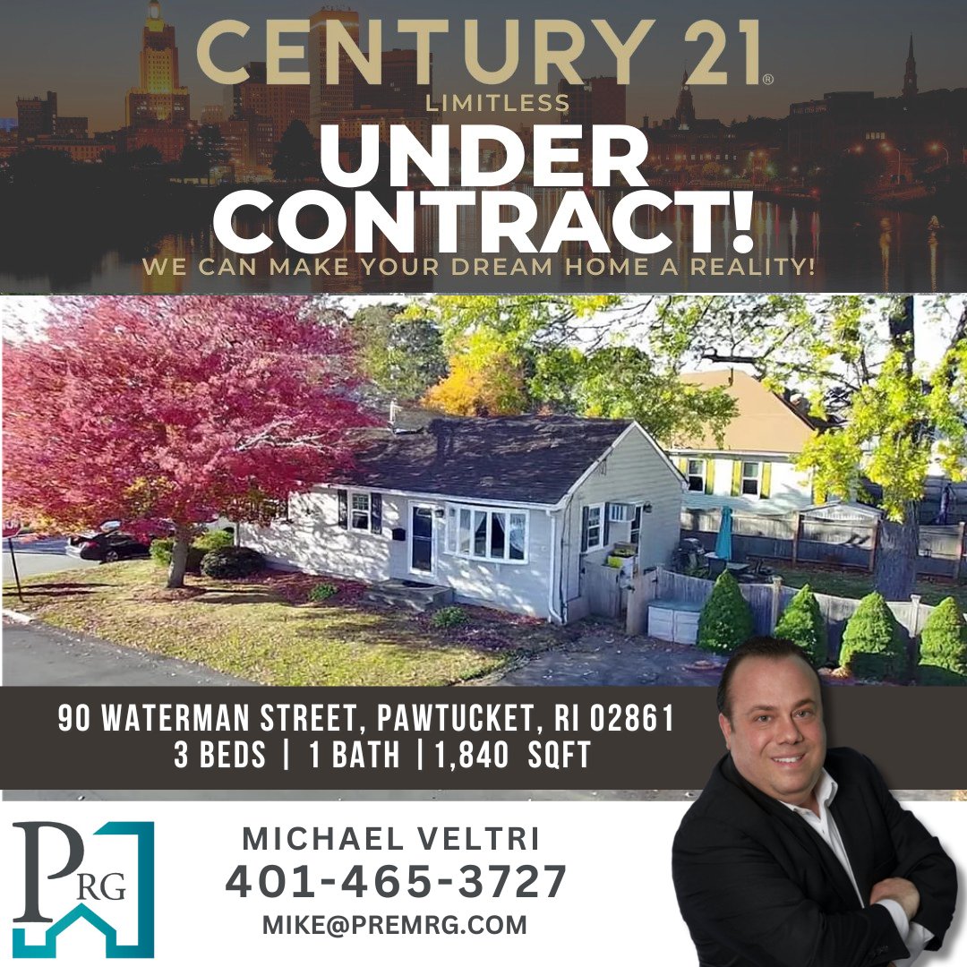 Century21PRG's tweet photo. 🏡 ✨ Under Contract! ✨  Congrats to our sellers at 90 Waterman St, Pawtucket, RI! 📝  Ready to sell? 

#UnderContract #PawtucketRI #RealEstate #HomeSellers #RealEstateExperts #YourNextMove #Century21limitlessPRG https://t.co/teiNULdJxr