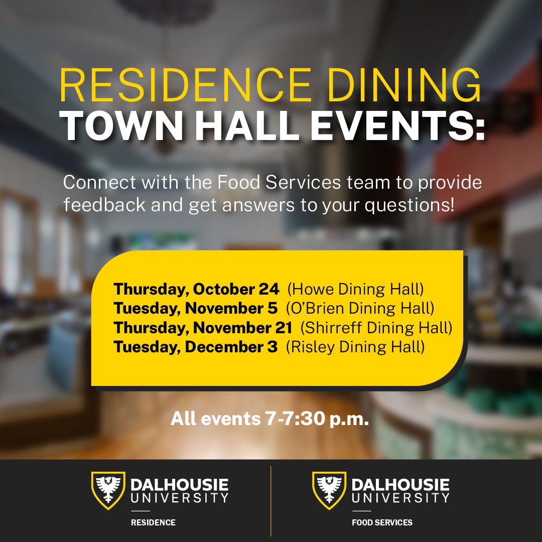 Happening tonight in the Cameron Room! Join us for the first of our series of Town Hall events with @dalfood