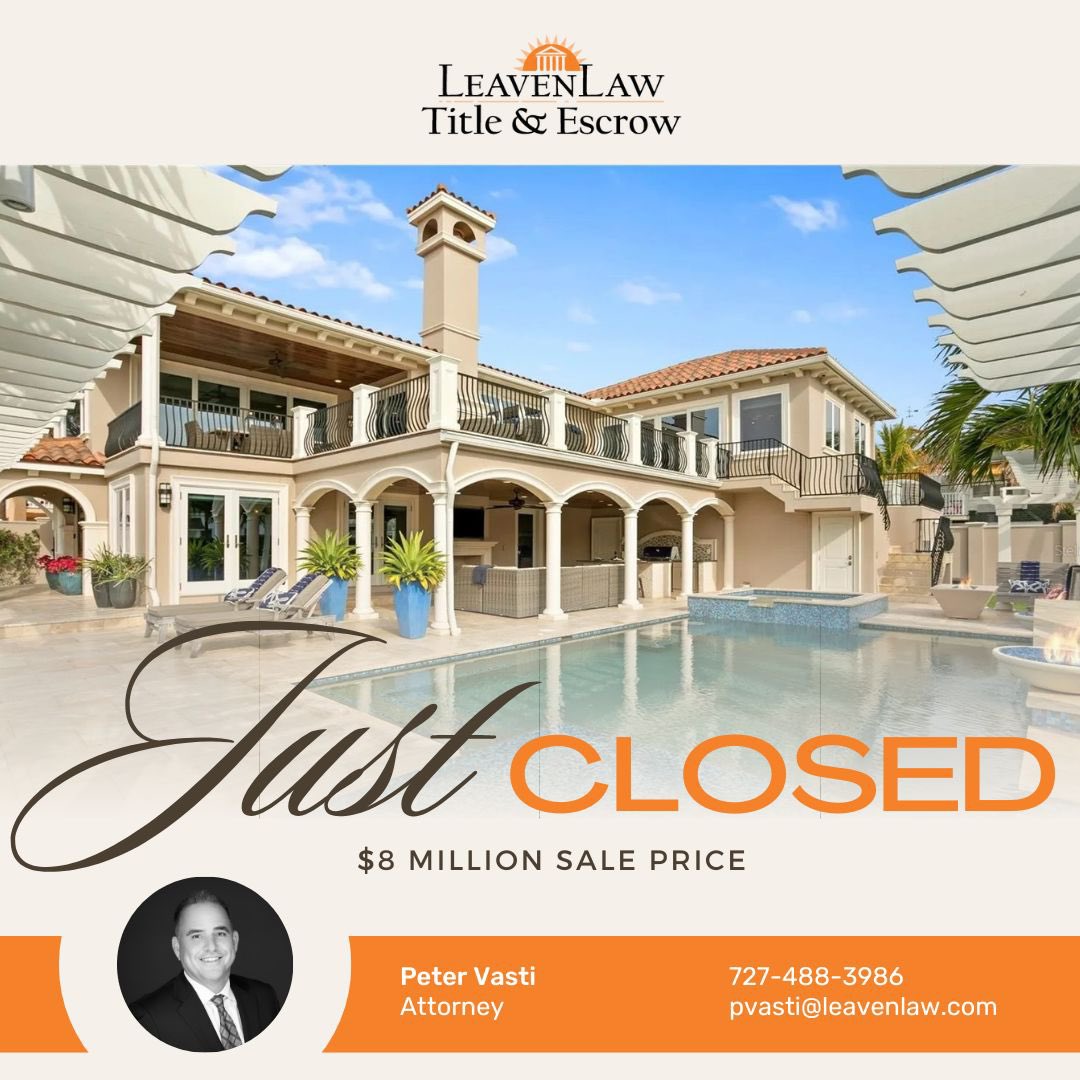 LeavenLaw attorney and title agent Peter Vasti is who you need to close your real estate transaction.