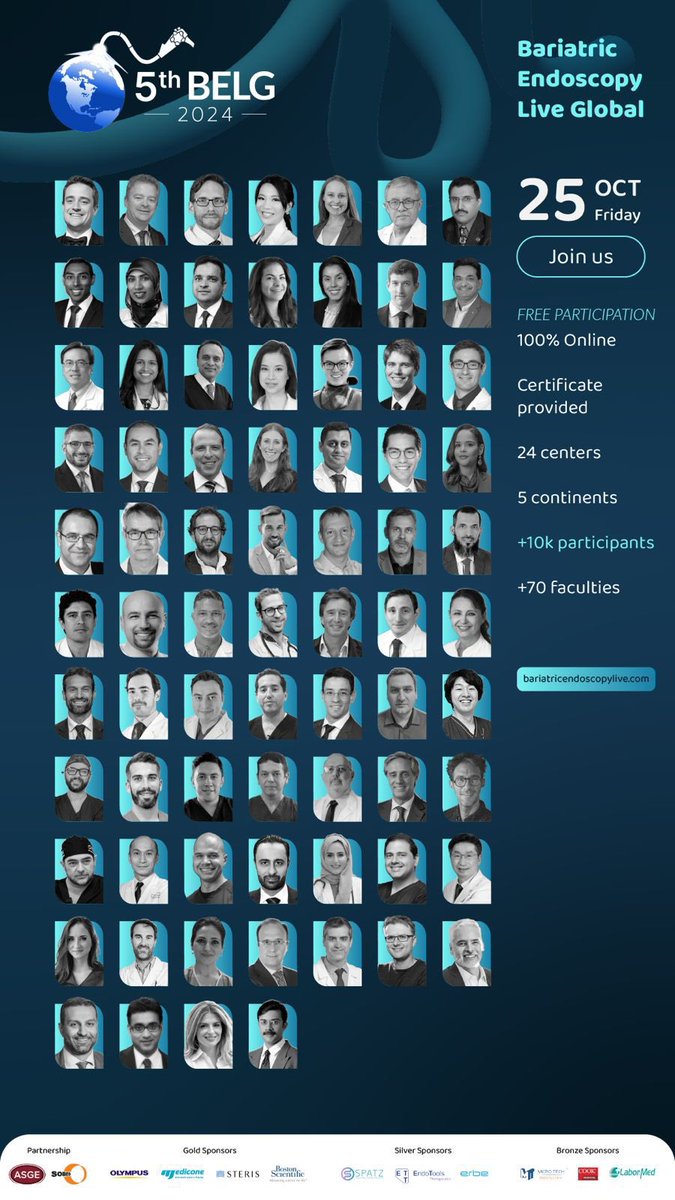 👇Free registration link, largest bariatric endoscopy conference tomorrow October 25 

bariatricendoscopylive.com

Live cases from leading centers and experts around the world

<a href="/WVUMedicine/">WVU Medicine</a> will be presenting live starting at 1 pm EST 

<a href="/wvudeptofmed/">WVU Department of Medicine</a> <a href="/WVUMedSchool/">WVU School of Medicine</a> <a href="/ASGEendoscopy/">ASGE GI Endoscopy</a>