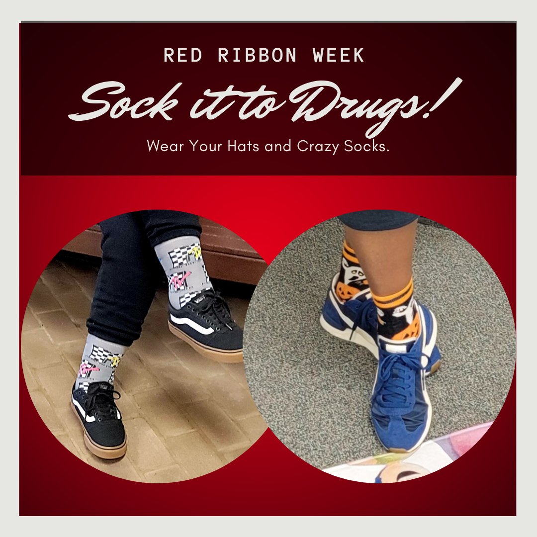 WellsWolverines's tweet photo. Red Ribbon week continues with Crazy Socks and Hat Day! #WinningWells #SpringISD https://t.co/XRfxhGCSvT