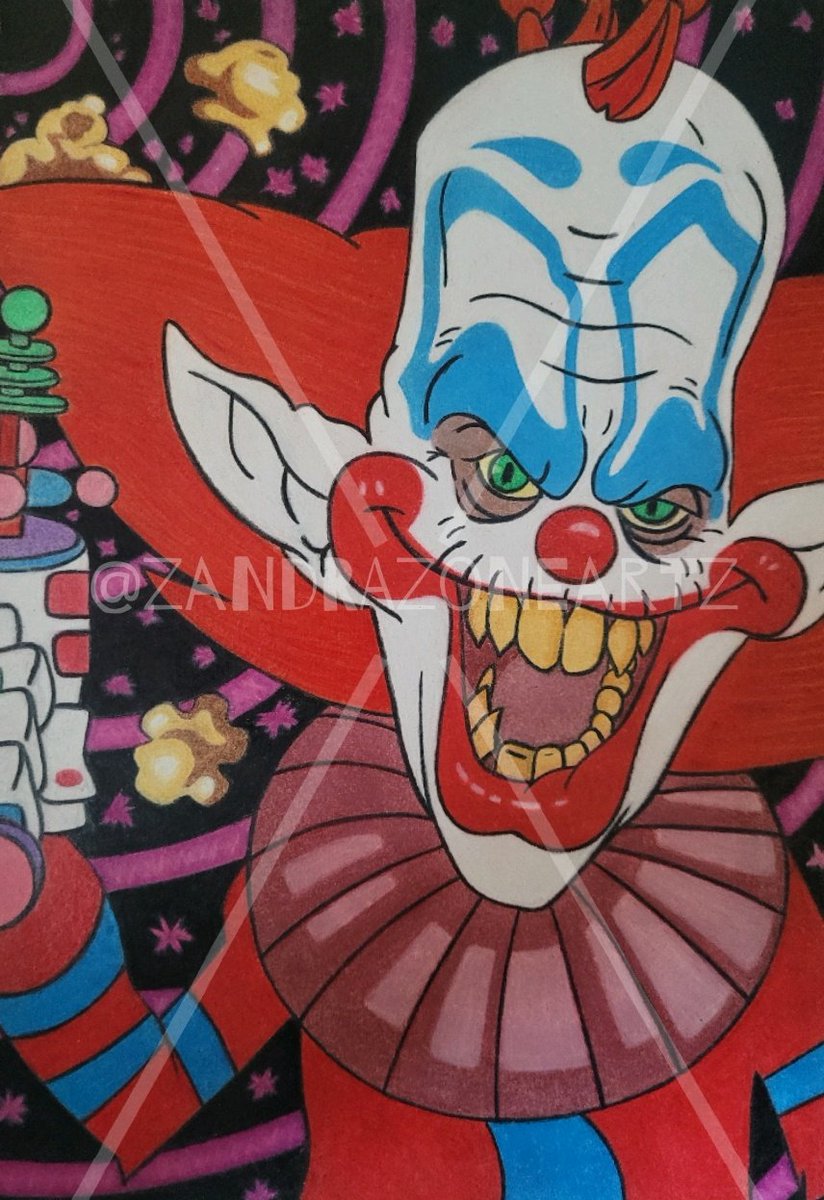 Killer Klowns From Outer Space color pencil drawing artwork
This is one of my favorite movies of all time. It was so much fun drawing it.