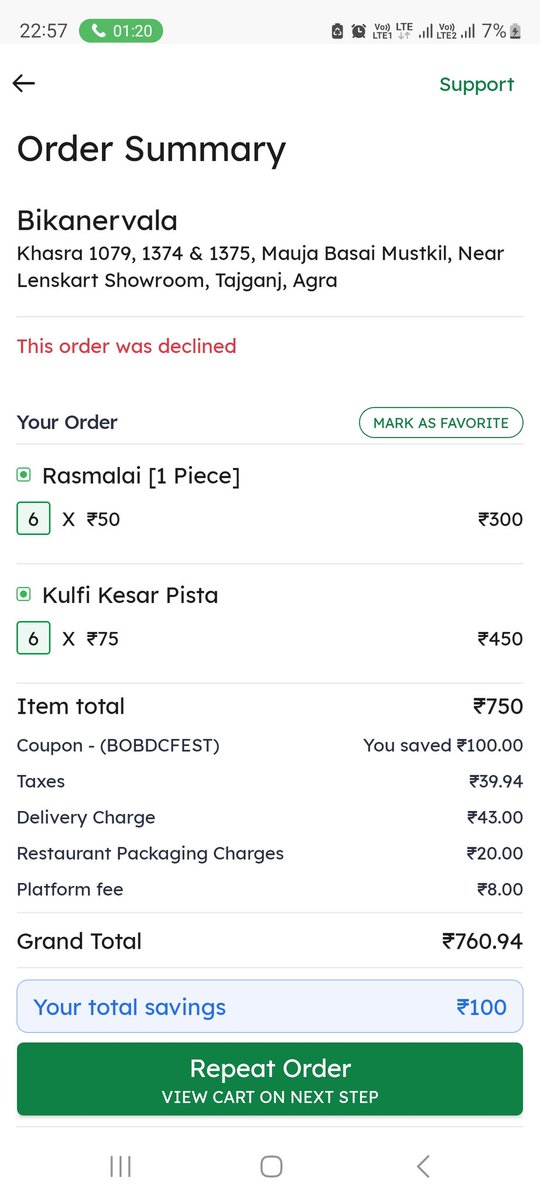 simplysumer's tweet photo. @zomato @zomatocare  how can you cancel my order yourself and deduct my balance for  order no # 6296921406 #conZomato plus pathetic customer support. Only ai chatbot in the name of customer service. https://t.co/hSeVyzyzBc
