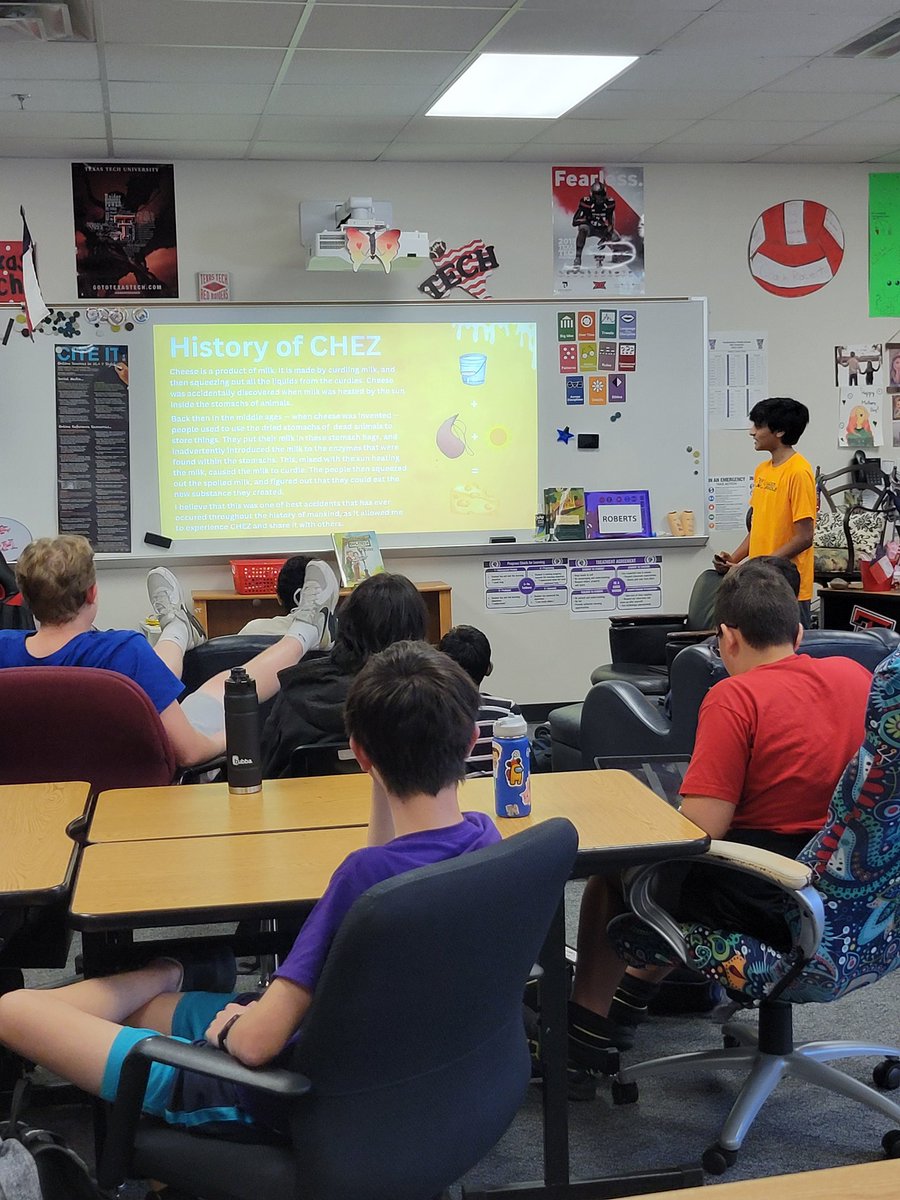 MrsRobertsGT's tweet photo. Our Expert Day is about Chez which is cheese but better.

I legitimately learned how cheese was discovered! 🤯 https://t.co/3iZ35goN6u