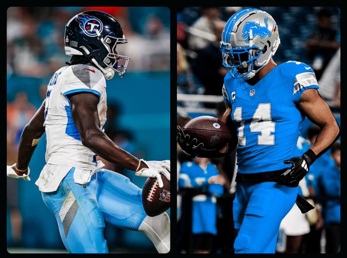 fashion_nfl's tweet photo. Titans and Lions both going blue pants is the latest example of no thought going into the overall uniform matchup. https://t.co/lZ3tWYwIpe