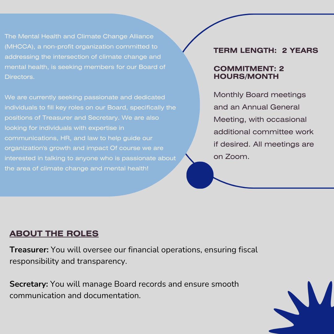 🌟 Exciting Opportunity! 🌟
The MHCCA is looking for passionate individuals to join our Board of Directors! If you're committed to advancing mental health and community care, we want YOU on our team. 💙
🔗 Apply now by contacting alexisp@sfu.ca!