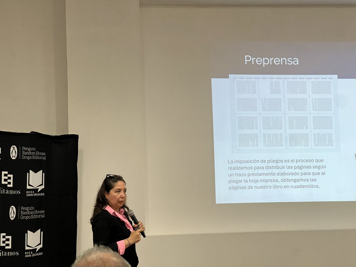 Aprendiendo sobre cálculo y proceso editorial con Lucía Cano de <a href="/penguinlibrosmx/">Penguin Libros México</a> increíble aprender sobre todo lo que hay detrás de la elaboración de los 📚 #BecaGrijalbo2024 #BecaGrijalbo33 de la <a href="/CANIEMoficial/">CANIEM</a>