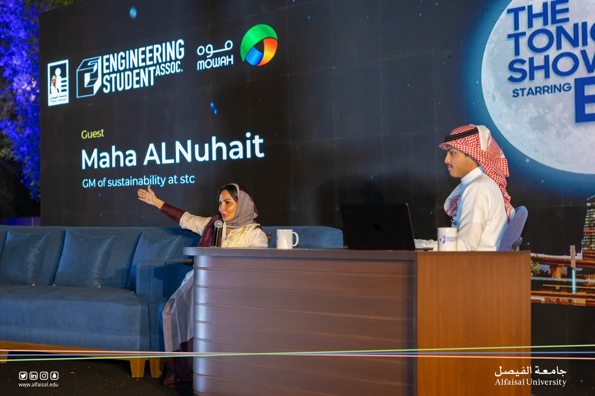 AlfaisalESA's tweet photo. Where two vibrant speakers,  @Modhie_f and @mahaalnuhait, were able to share their success stories and experiences, as well as guide and motivate the engineering students who were the main audience and target focus of the event. https://t.co/iS5v1cwREJ