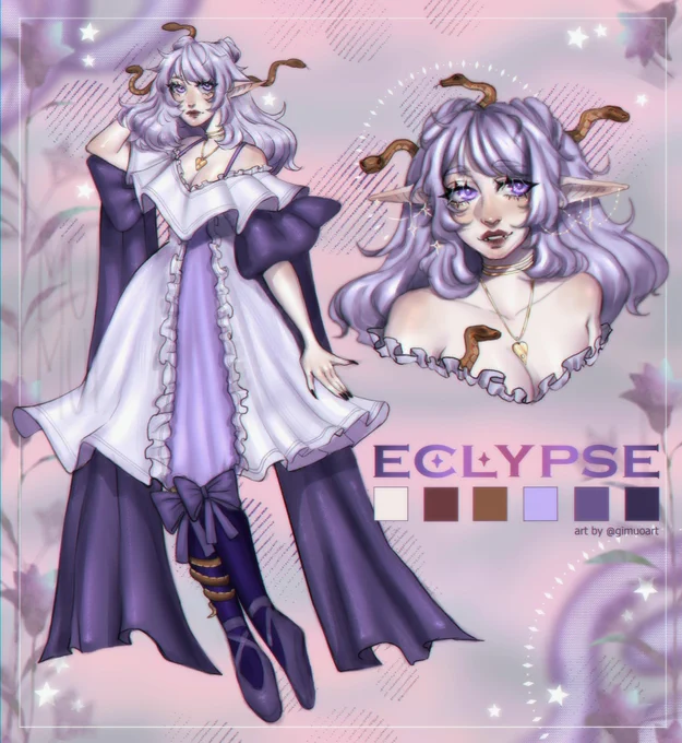 *+:。.。Simple reference sheet 。.。:+* 1 𝙨𝙡𝙤𝙩 80 𝙪𝙨𝙙 1 fullbody, 1 headshot, colors, info, (extra details + 5-15 depends on complexity)RTs appreciated  
