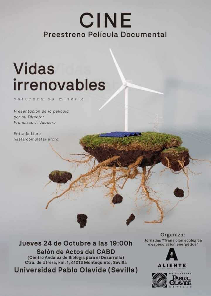 AlienteOrg's tweet photo. Y para terminar las sesiones de hoy de las Jornadas de escucha a la ciencia y al territorio ¿Transición ecológica o especulación energética? 
https://t.co/IFBNUUvZ0y
hemos disfrutado de la película Vidas Irrenovables del director @FVaqueroR y @MetaforaVisual_ https://t.co/dqxY5s9JaD