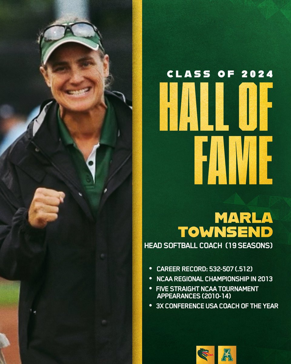 2024 Hall of Fame Spotlight: Marla Townsend‼️

Head Softball Coach Marla Townsend was the first coach in UAB Softball history!

The hall of fame ceremony will be held at The Florentine on Friday, Nov. 1 at 7 p.m. Tickets can be found below!

🔗 bit.ly/3C7hZjD

#WinAsOne