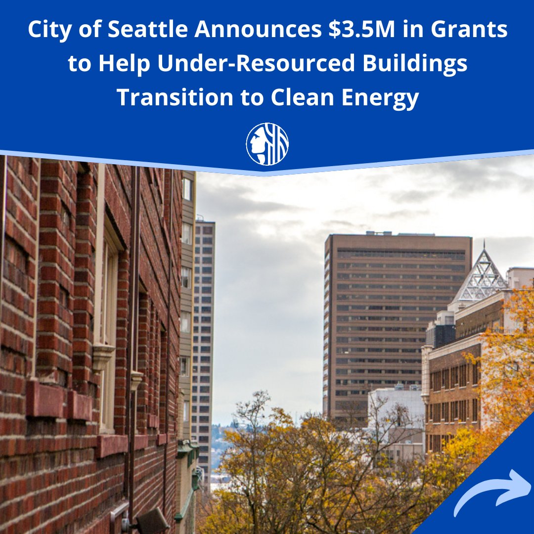 SeattleOSE's tweet image. The Office of Sustainability &amp;amp; Environment just announced $3.5 million in funding through Seattle’s new Building Decarbonization Grants 📢

The funding will help eight under-resourced buildings afford retrofits and technical analyses to help comply with Seattle’s Building…