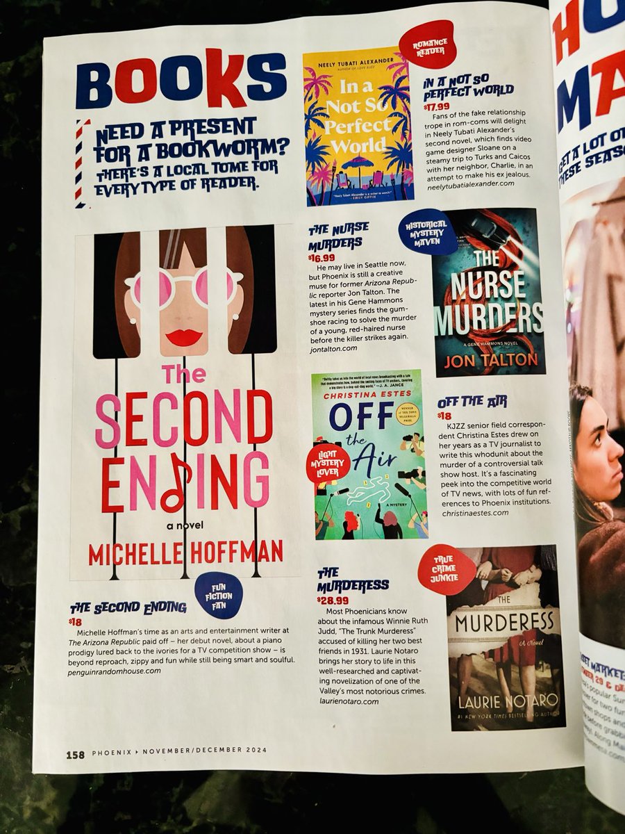 reporterestes's tweet photo. Thank you, @phoenixmagazine for including #OffTheAirBook in your gift guide alongside other Arizona authors. 😍 @MinotaurBooks https://t.co/XizJbh4fA0