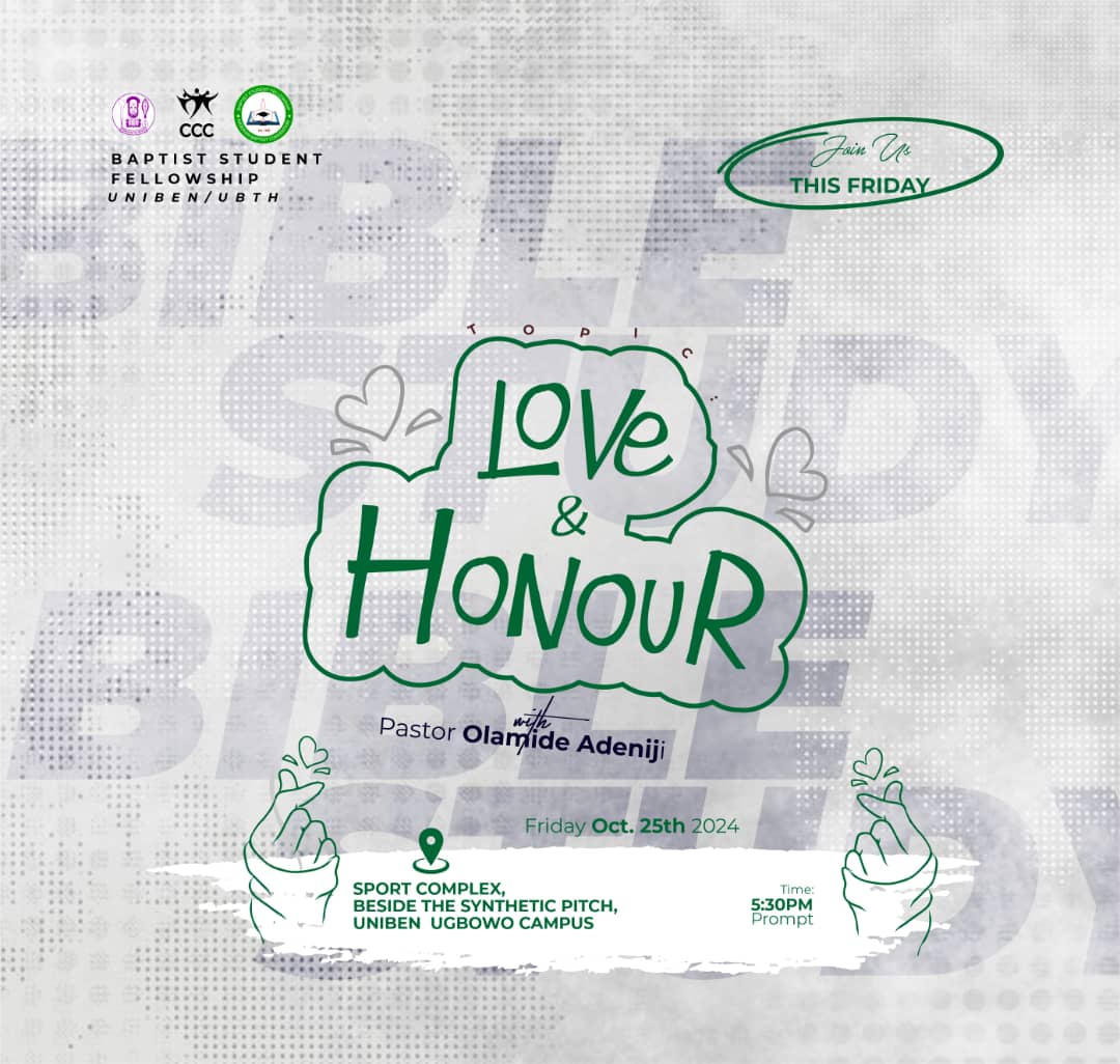 bsfunibenubth's tweet photo. Bible Study 🤭🤭

Rom 12:10(NLT)

Love each other with genuine affection,and take delight in honoring each other.

Join Us Tomorrow By 5:30pm for Bible Study 🥰
#bsfunibenubth #familyoflove #uniben #unibenstudent #biblestudy benjn https://t.co/GdzXqKAoJj